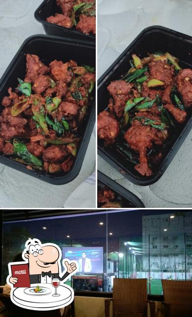 This is the picture depicting food and interior at Street food