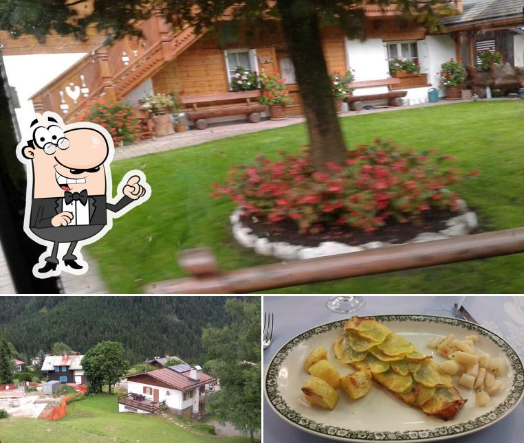 La esterno e cibo del ristorante