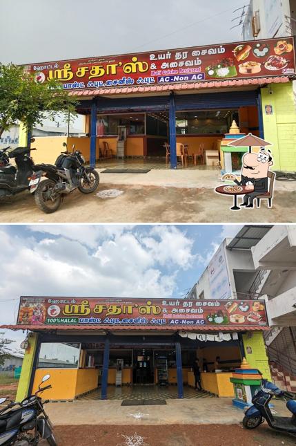 The exterior of Hotel Sadha's Multicuisine restaurant A/C and non A/C