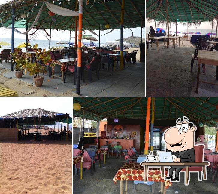 The interior of Kingfisher beach shack
