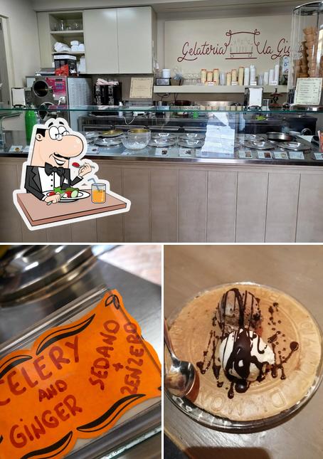Tra le diverse cose da Gelateria La Gigia si possono trovare la cibo e alcol