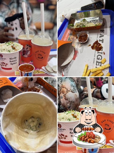 Take a look at the image displaying food and exterior at Fat Tiger