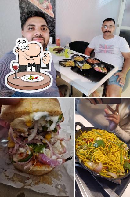 The restaurant's food and dining table