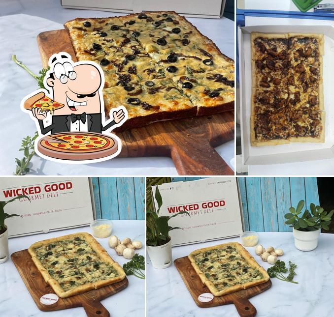 Try out pizza at Wicked Good Gourmet Deli