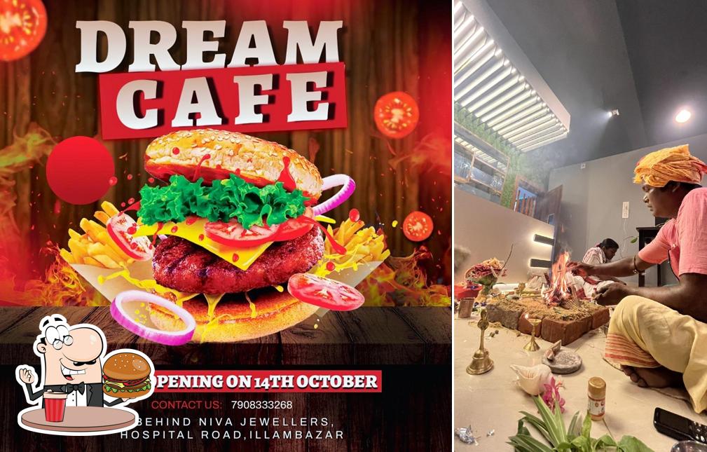 Order a burger at DREAM CAFÉ