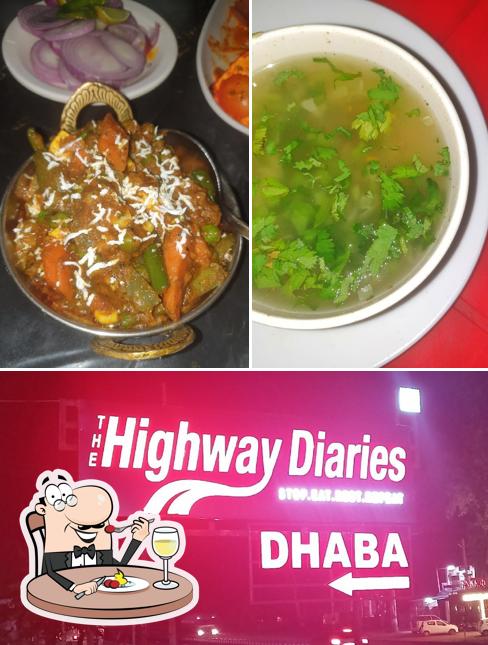 The image of food and exterior at The Highway Diaries