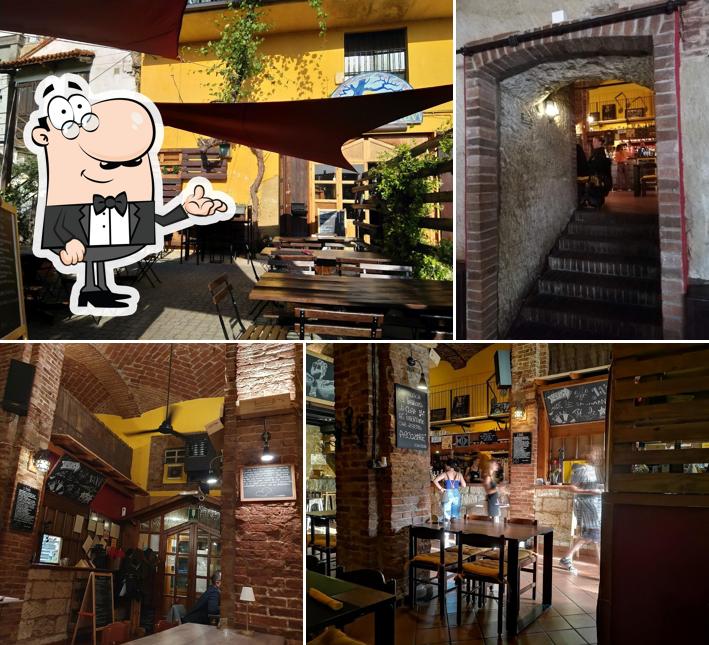 Gli interni di Osteria della Luna