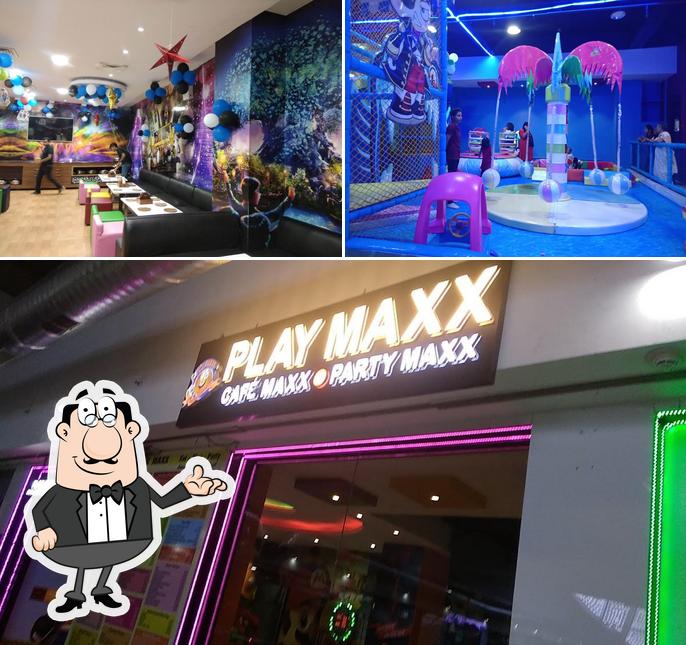 Take a seat at one of the tables at Play Maxx Lucknow