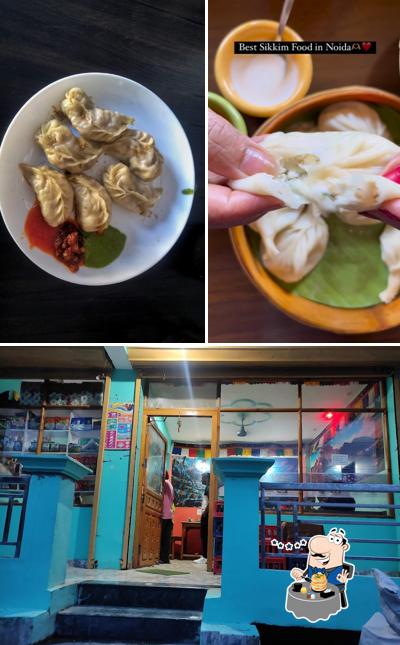 The picture of food and exterior at TASTE OF SIKKIM
