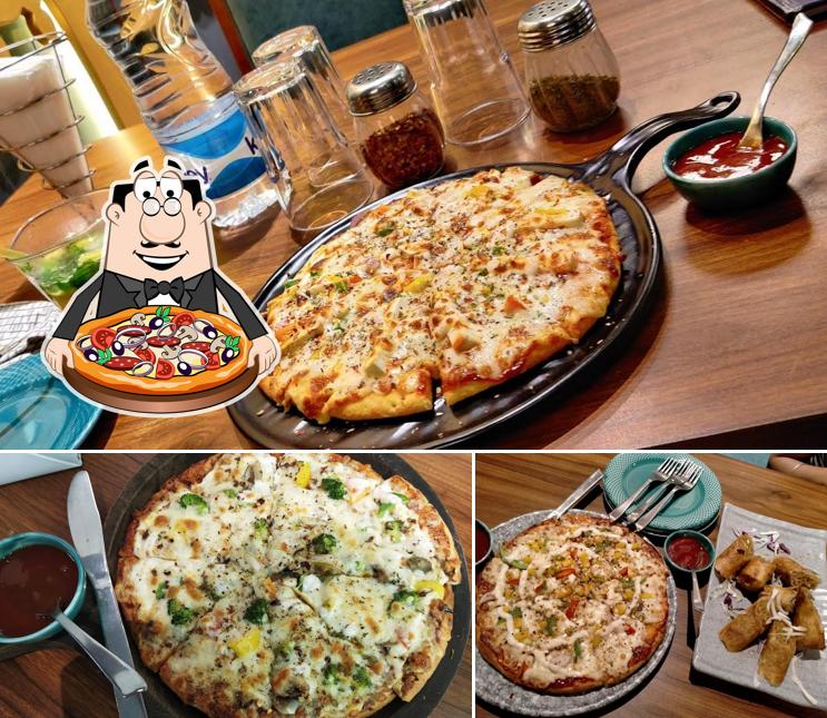 Pick various types of pizza
