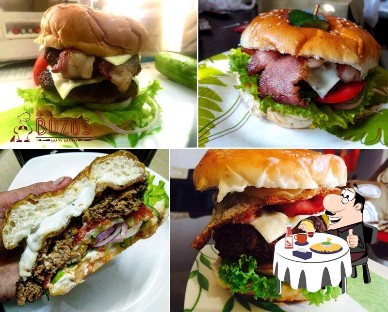 Taste one of the burgers served at Bozo's Yum Yums - * Burgers, Sandwiches, Wraps / Rolls, Cutlets and Crepes *