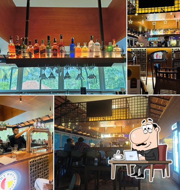 Take a seat at one of the tables at Light House Restobar