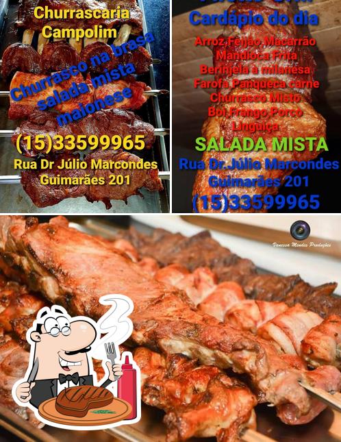 Há uma seleção de opções para os amantes da carne