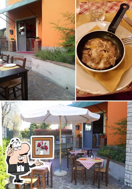 La interni e cibo del ristorante