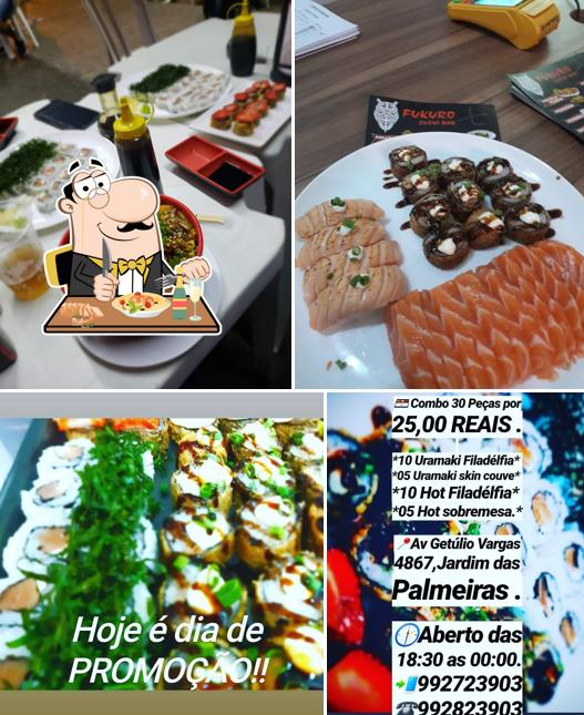 Platos en Fukurō Sushi Bar