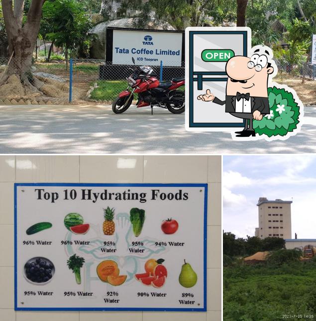 The picture of exterior and food at Tata Coffee Limited