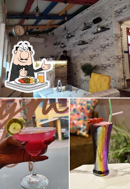 The image of food and interior at Symi Cafe