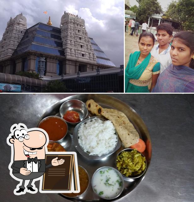 The picture of exterior and food at ANNAKUTA Prasadam Restaurant