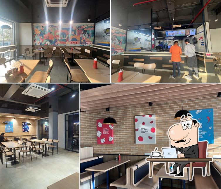 The interior of Domino's Pizza Venus Icon, Ankleshwar