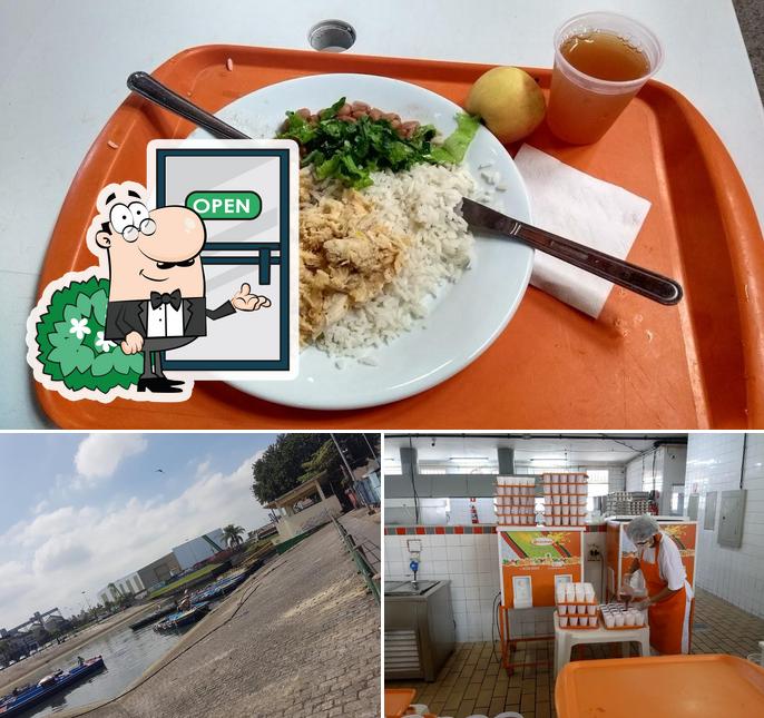 Entre diferentes coisas, exterior e comida podem ser encontrados no Restaurante Bom Prato Mercado