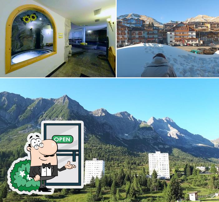 Puoi goderti l'aria fresca da seduto all'esterno di Hotel Sole
