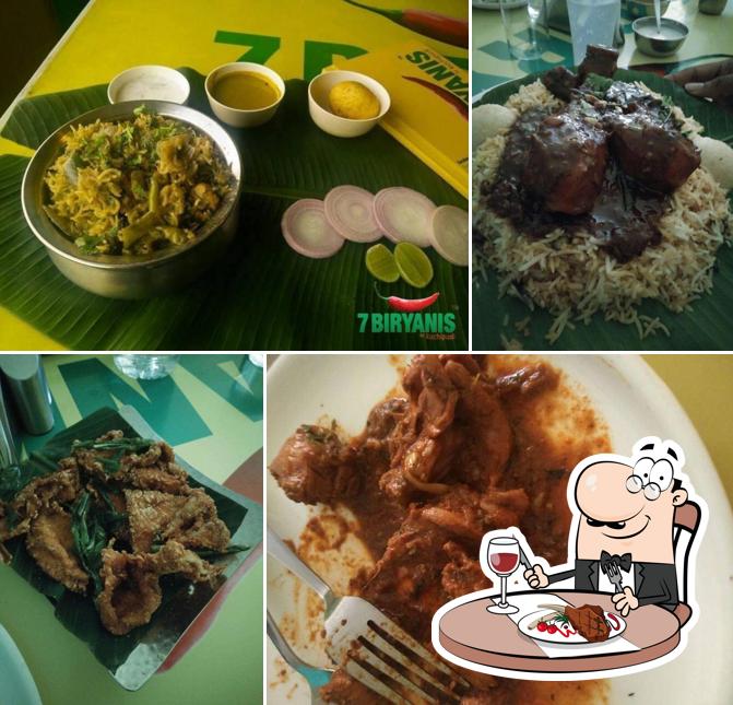 Meat dishes are served at 7Biryanis