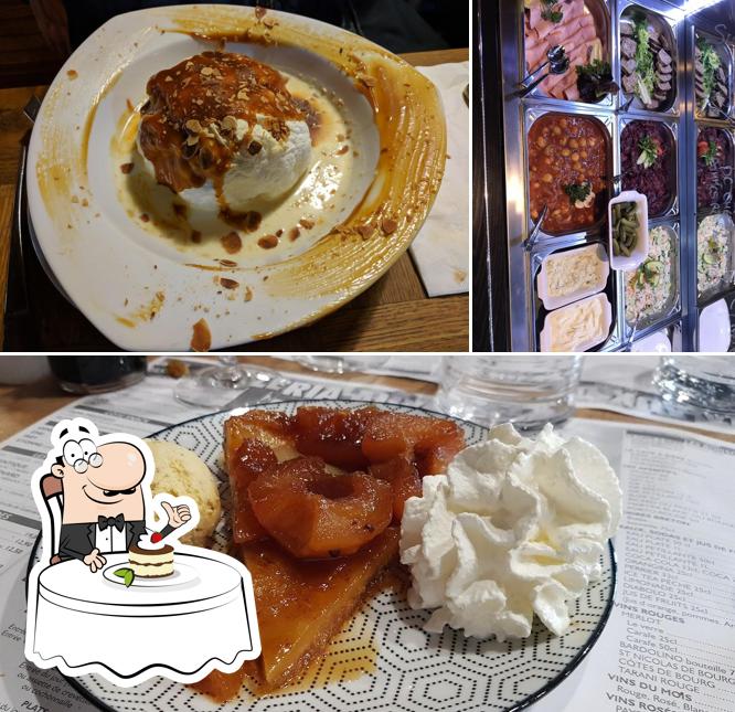 Bar brasserie Pizzeria aux Docks sert une variété de desserts