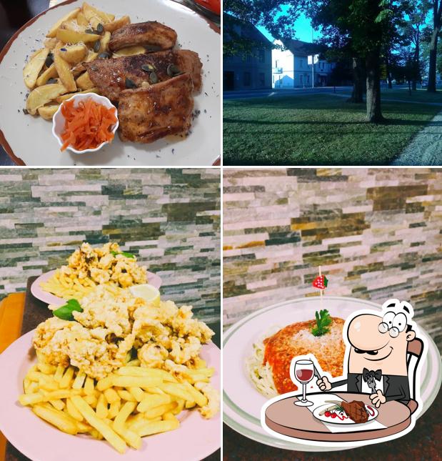 Prova i piatti di carne a Gostilna in picerija Kralj