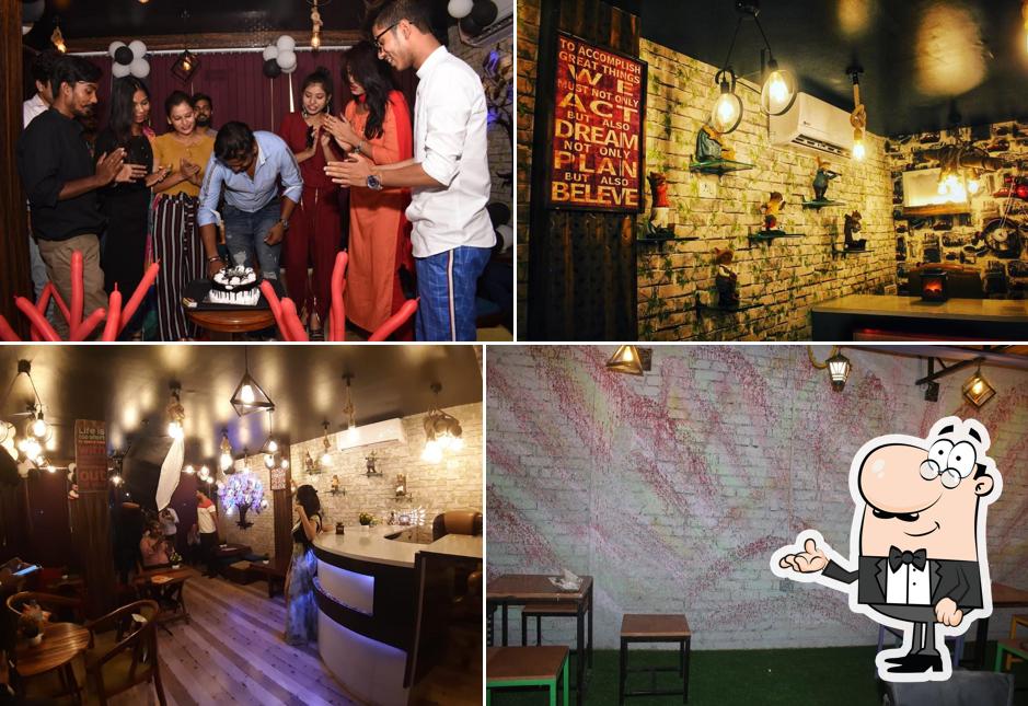 Take a seat at one of the tables at Roof top cafe