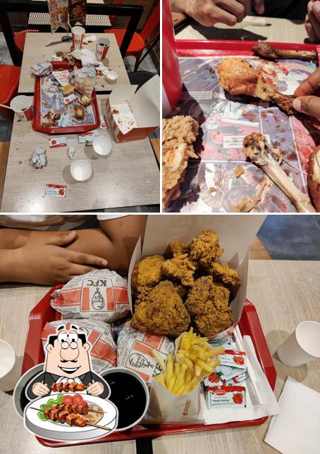 Take a look at the image showing food and interior at KFC