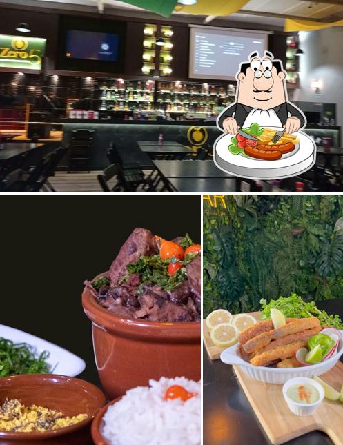 Confira a foto mostrando comida e exterior no Zero5 Bar