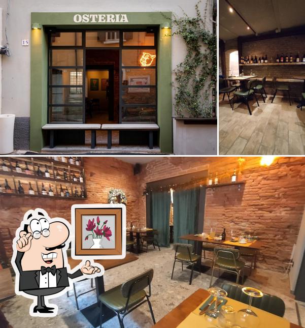 Gli interni di Osteria Fondo