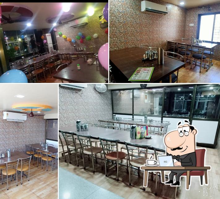 The interior of SHRI DURGA RAJASTHANI RESTAURANT