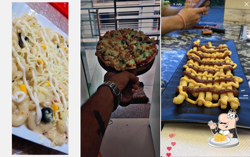 Spaghetti carbonara at Helly & Chilly Cafe - Amigos