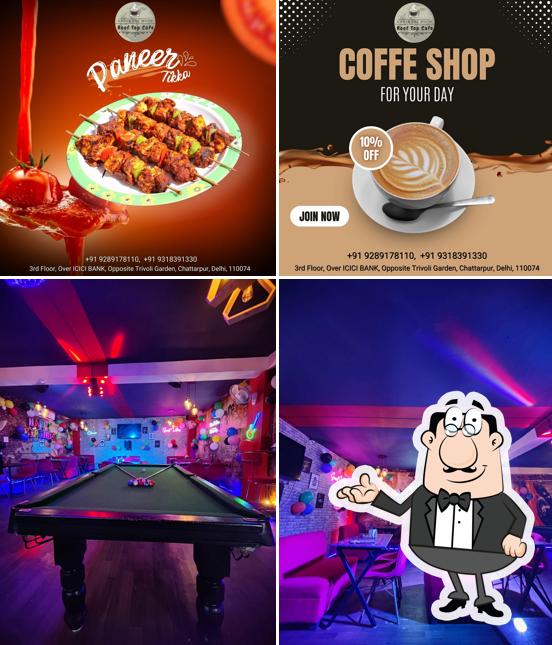 The interior of Under The Moon Roof Top Cafe