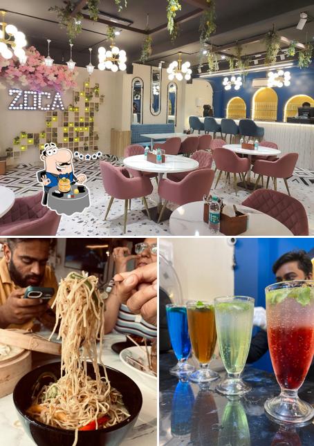 The picture of food and interior at ZOCA Cafe - Best cafe in Delhi