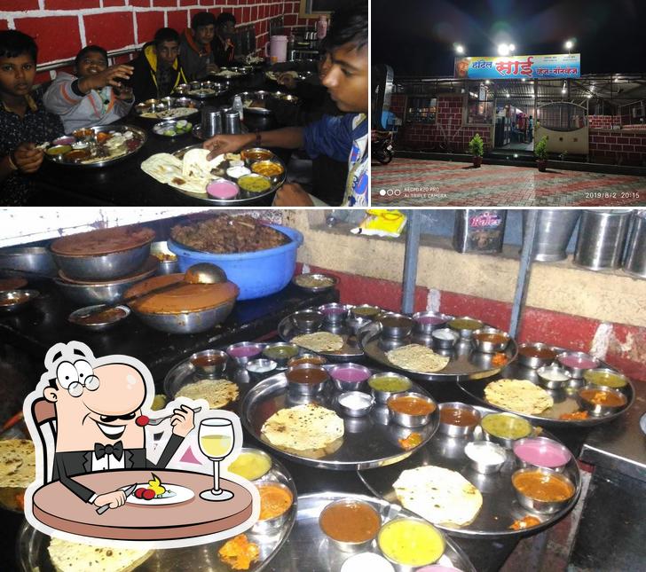 The image of food and exterior at Hotel Sai
