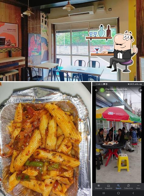 The photo of interior and food at Chai Garam Pocket Cafe