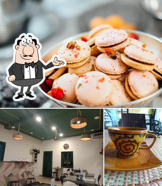 This is the image showing interior and food at Orissa Bakery