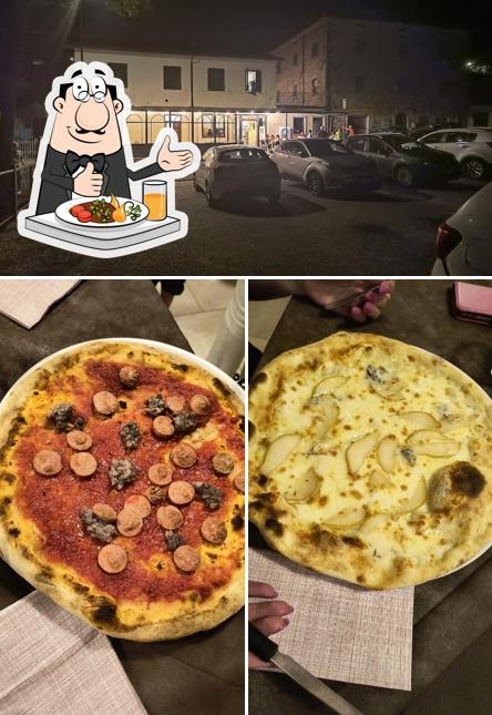 Questa è la foto che mostra la cibo e esterno di Pizzeria Bar Caroni