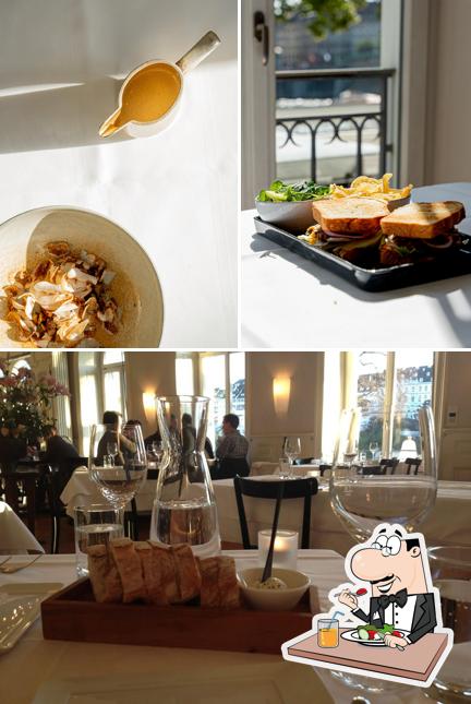 Tra le diverse cose da Restaurant Krafft Basel si possono trovare la cibo e tavolo da pranzo