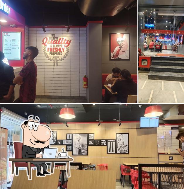 Take a seat at one of the tables at KFC