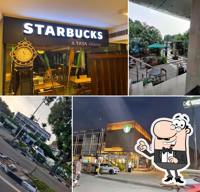 The exterior of Starbucks