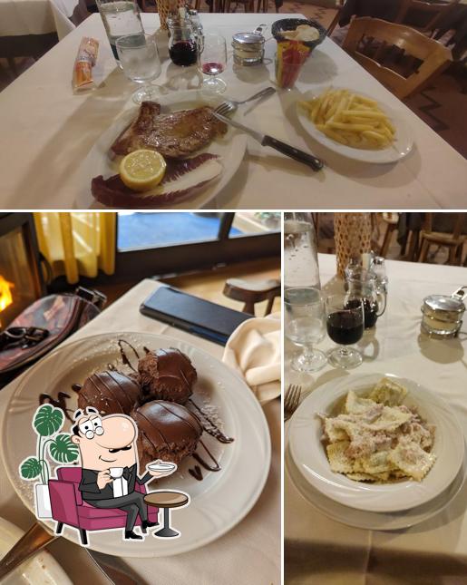 La interni e cibo del ristorante