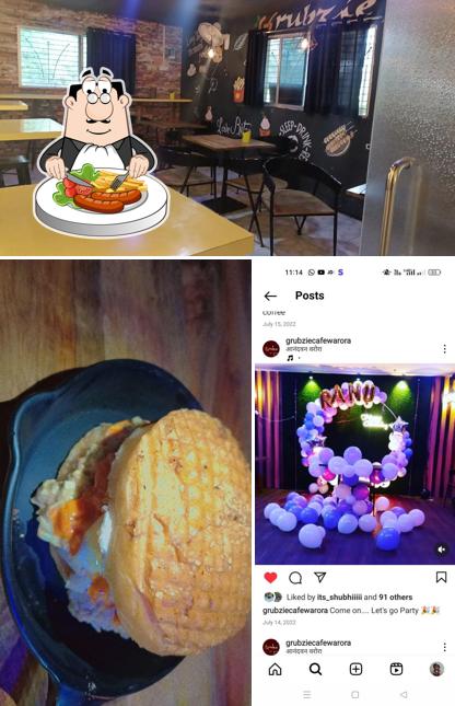 Take a look at the photo displaying food and interior at GRUBZIE CAFE & PARTY HALL