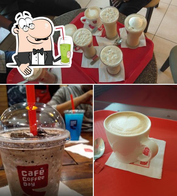 Enjoy a drink at Cafe Coffee Day - Inside Amity University