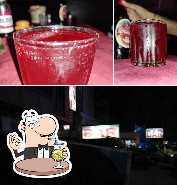 The restaurant's drink and interior