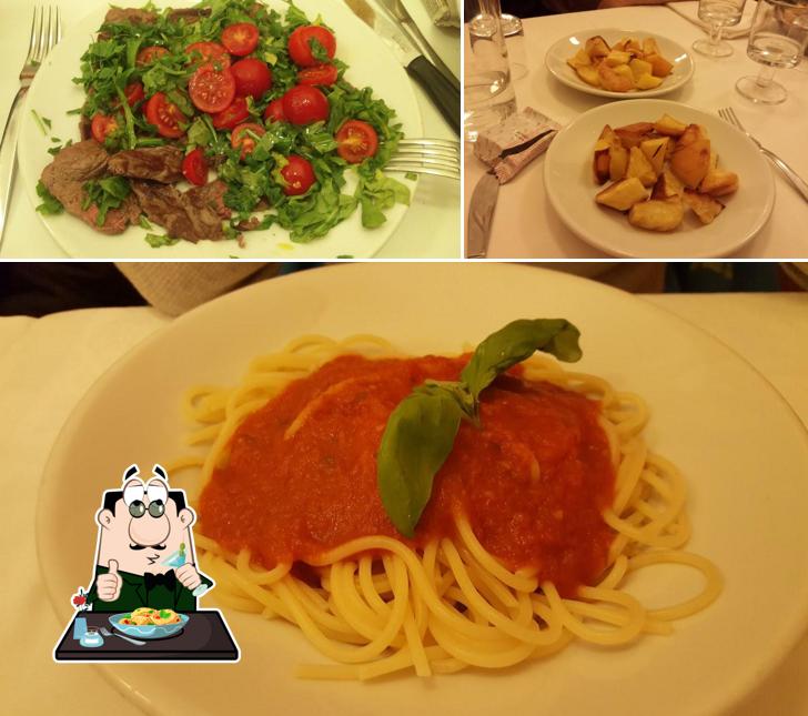 Questa è la foto che mostra la cibo e tavolo da pranzo di Trattoria Ai Villini