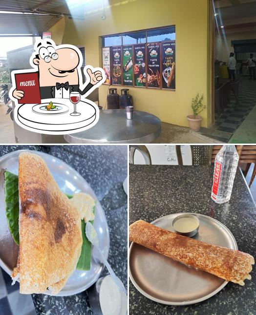 Take a look at the picture showing food and beverage at Davangare Sri Guru kottureshwara butter dosa hotel