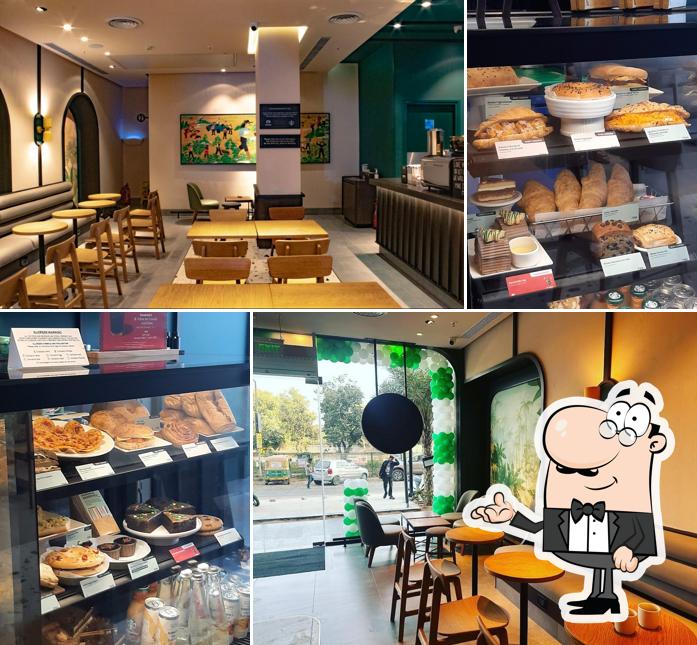 The interior of Starbucks